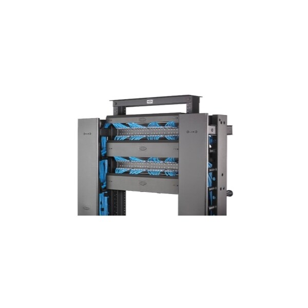 Hubbell Premise Wiring CABLE MANAGEMENT HORIZONTAL, 2U, 3"EXT, W/ COVER, BLACK HS23C - main